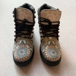 DOGO Women’s Owl Mandala Combat Boots EU 38 US 7W Boho Vegan Leather New